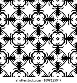 Black and white texture. Abstract seamless geometric pattern.