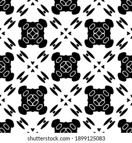 Black and white texture. Abstract seamless geometric pattern.