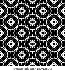 Black and white texture. Abstract seamless geometric pattern.