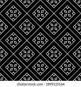 Black and white texture. Abstract seamless geometric pattern.