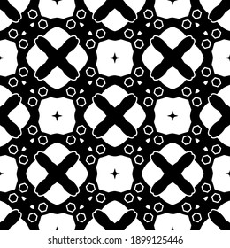 Black and white texture. Abstract seamless geometric pattern.