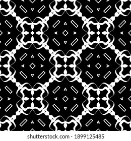 Black and white texture. Abstract seamless geometric pattern.
