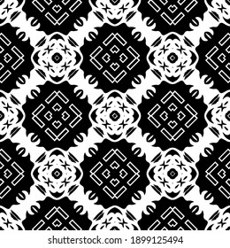 Black and white texture. Abstract seamless geometric pattern.