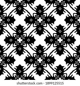 Black and white texture. Abstract seamless geometric pattern.