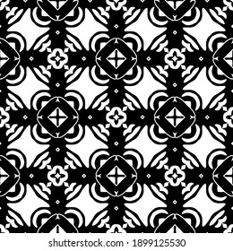 Black and white texture. Abstract seamless geometric pattern.