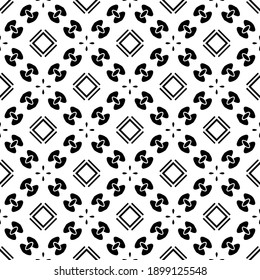 Black and white texture. Abstract seamless geometric pattern.