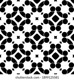 Black and white texture. Abstract seamless geometric pattern.