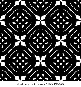 Black and white texture. Abstract seamless geometric pattern.