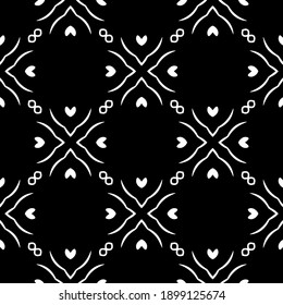 Black and white texture. Abstract seamless geometric pattern.