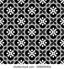 Black and white texture. Abstract seamless geometric pattern.