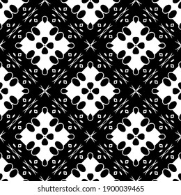 Black and white texture. Abstract seamless geometric pattern.
