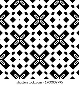 Black and white texture. Abstract seamless geometric pattern.