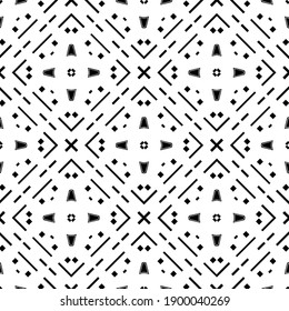 Black and white texture. Abstract seamless geometric pattern.