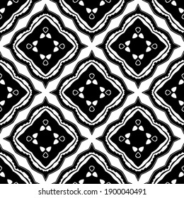 Black and white texture. Abstract seamless geometric pattern.