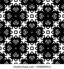 Black and white texture. Abstract seamless geometric pattern.