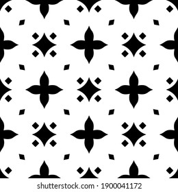 Black and white texture. Abstract seamless geometric pattern.