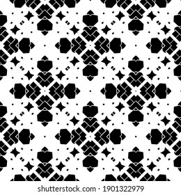 Black and white texture. Abstract seamless geometric pattern.