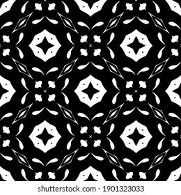 Black and white texture. Abstract seamless geometric pattern.