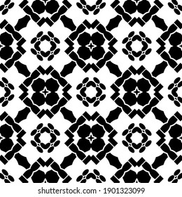 Black and white texture. Abstract seamless geometric pattern.