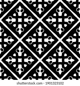 Black and white texture. Abstract seamless geometric pattern.