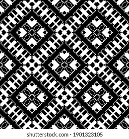 Schwarz-Weiß-Textur. Abstraktes, nahtloses geometrisches Muster.