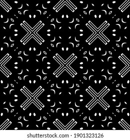 Black and white texture. Abstract seamless geometric pattern.