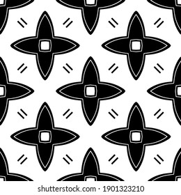 Black and white texture. Abstract seamless geometric pattern.