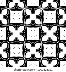 Black and white texture. Abstract seamless geometric pattern.