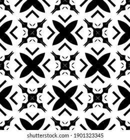 Black and white texture. Abstract seamless geometric pattern.