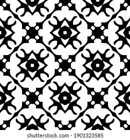 Black and white texture. Abstract seamless geometric pattern.