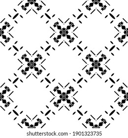 Black and white texture. Abstract seamless geometric pattern.