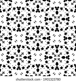 Black and white texture. Abstract seamless geometric pattern.