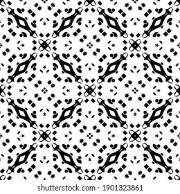 Black and white texture. Abstract seamless geometric pattern.