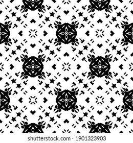 Black and white texture. Abstract seamless geometric pattern.