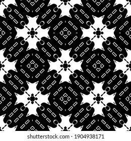 Black and white texture. Abstract seamless geometric pattern.