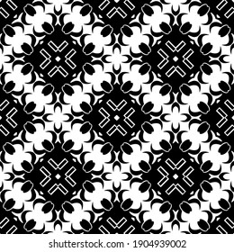 Black and white texture. Abstract seamless geometric pattern.