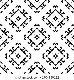 Black and white texture. Abstract seamless geometric pattern.