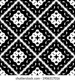 Black and white texture. Abstract seamless geometric pattern.