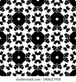 Black and white texture. Abstract seamless geometric pattern.