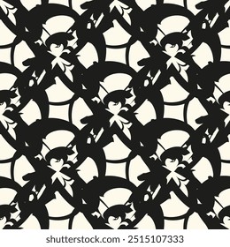 Black and white texture. Abstract seamless geometric pattern.