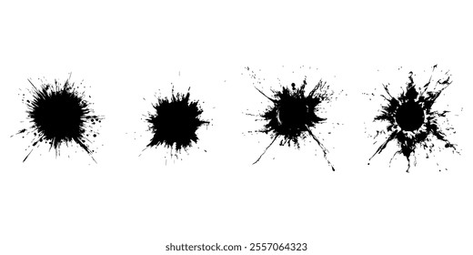 black and white texture background set vector. Dark grainy texture on white background. Dust overlay textured.