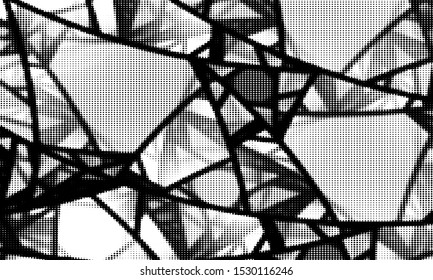 Black and white texture with dotted pattern background on abstract vector. - Vector