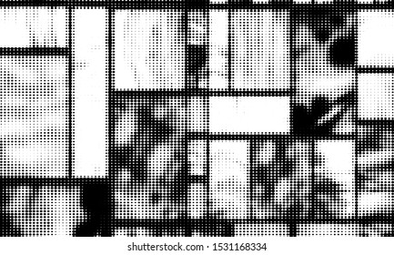 Black and white texture with dotted pattern background on abstract vector. - Vector