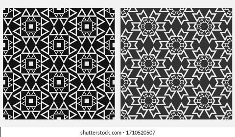 black and white texture geometric patterns for backgrounds, vector