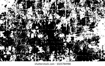 Black and white texture of grunge. Abstract vector monochrome background of dots, lines, dust, spots, chips