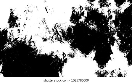 Black and white texture of grunge. Abstract vector monochrome background of dots, lines, dust, spots, chips