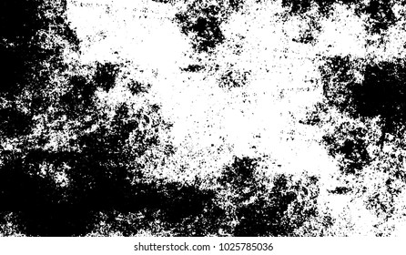 Black and white texture of grunge. Abstract vector monochrome background of dots, lines, dust, spots, chips