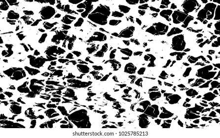 Black and white texture of grunge. Abstract vector monochrome background of dots, lines, dust, spots, chips