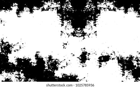 Black and white texture of grunge. Abstract vector monochrome background of dots, lines, dust, spots, chips