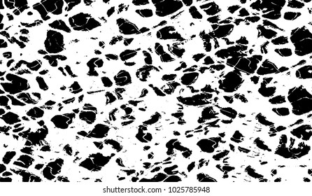 Black and white texture of grunge. Abstract vector monochrome background of dots, lines, dust, spots, chips